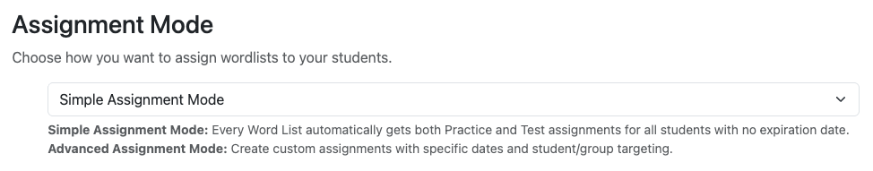 Simple Assignment Mode